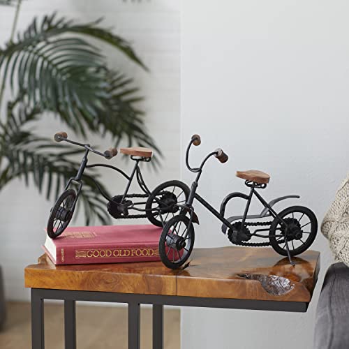 Escultura de bicicleta metálica Deco 79, set de 2 miniatura 2