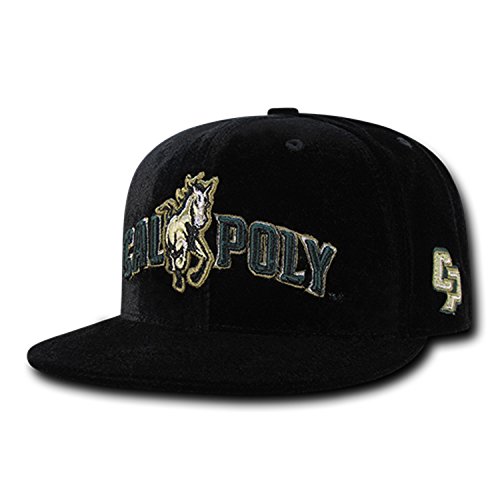 University of Cal State Poly Mustangs Velvet NCAA Retro Flat Bill Officially Licensed Snapback Baseball Cap Hat