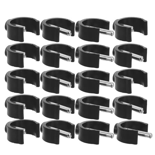 DINHEAROM 30pcs Crutch Handle Buckle - Replacement Latch Clips for 25/28mm Tube - C-Shaped Clamp for Elderly Toilet Chair Attachment Senior Canes Accessories