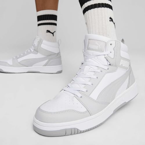 PUMA Unisex Rebound V6 Turnschuhe, Puma White Ash Gray, 44.5 EU – Ansicht 9