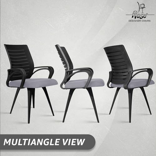 Image of ROSE Elite | 3 Years Brand Warranty | Ergonomic Office Chair, Study, WFH, Revolving, Rolling, Desk, Task, Laptop, Student Chair (Grey Seat & Black Back, Elite MB Reception)