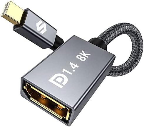 Silkland Mini Displayport to Displayport Adapter, Mini DP 1.4 to DP Adapter 8K@60Hz 4K@144Hz, Thunderbolt 2 Converter Nylon with HDR HBR3 G-Sync FreeSync, for Laptop MacBook iMac Monitor VR