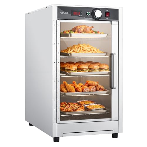 Image of VEVOR Electric Hot Box Food Warmer, 5-Tier Commercial Warming Cabinet with Water Tray, Glass Door and Adjustable Shelves, Stainless Steel Food Warmer Cabinet, for Restaurant, Kitchen, Pizza, Chicken