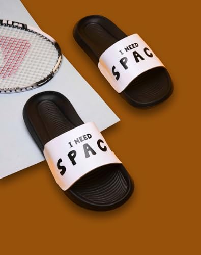 Image of PERY-PAO Sliders Mens White, Black, Grey, Sky blue Design Toxic, Spider, Dope, Panda Printed Flip Flop & Slippers