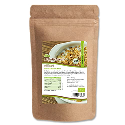 Mynatura Bio Sojaflocken I Flocken I Aus Soja I Sojabohnen I Müsli I Porridge I Smoothie I Salate I Fleisch Alternative I Im Beutel (1000g) Cover
