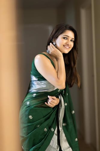 Image of Flosive Women's Cotton Saree With Blouse Piece