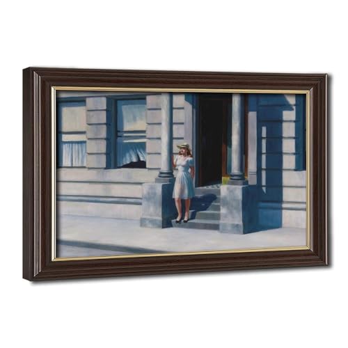 Impression sur toile Summertime Edward Hopper de qualité musée et cadre en bois