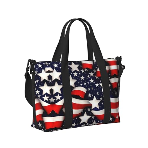 American Flag Stars Stripes print Womens travel bags, weekender carry on for women, sports Gym Bag, Overnight Carry on Bag3
