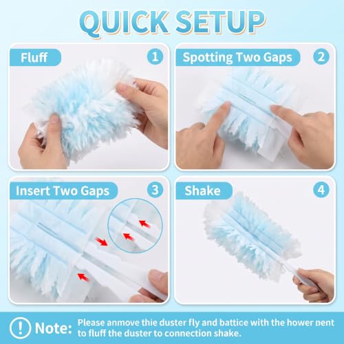 Image of Dusters Refills Compatible with Swiffer 40 Count Duster Kit with Handle