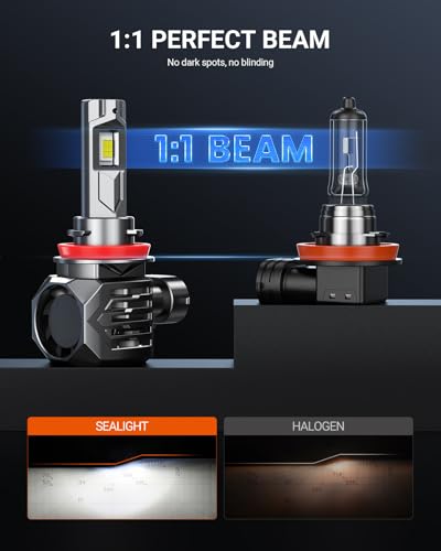 Image of SEALIGHT H8 H11 Fog Lamps 75000LM High Power 9xBrighteness for ATVs & Powersports, 2026 Version 99% Compatibility, S7S Wireless H9 Fog Lights 10 Years Lifespan Plug and Play- Pack of 2