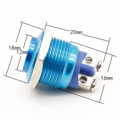 Interrupteur bouton-poussoir 16mm bleu pour bricolage électronique