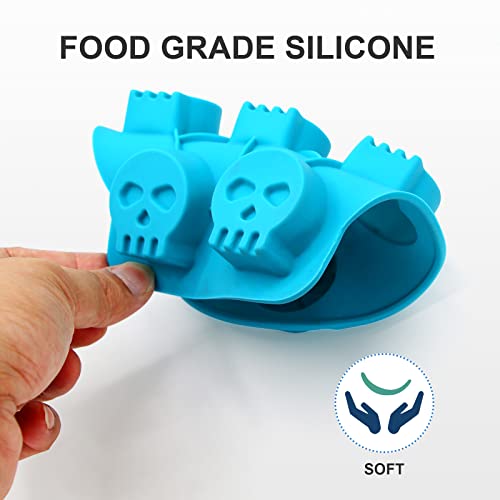 Molde de hielo Halloween calavera y fantasma de silicona miniatura 3