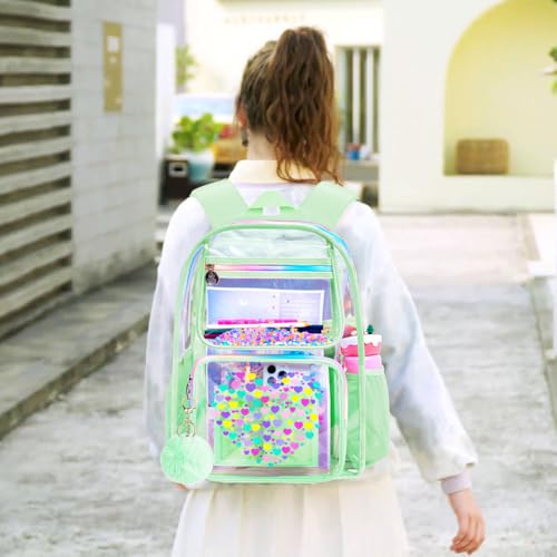 Image of AGSDON Clear Backpack, Heavy Duty Transparent Bookbag, See Through PVC Backpacks for Women Men