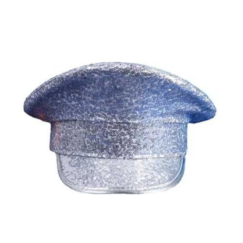 Chapeau de capitaine bateau paillettes et accessoire costume marin femme pour soirée déguisée