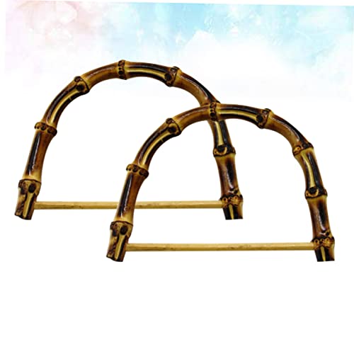 BESTOYARD 6 Peças De Bolsa De Bambu Bolsa De Couro Bolsa Porta-Retratos Cabide De Bambu Tipo D Alças