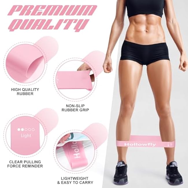 12 Pcs Latex Resistance Loop Exercise Bands for Booty Workout Stretch Exercise Bands Non Slip for Legs Squat Resistance Loop Women Men Starter Butt Hip Thigh Fitness