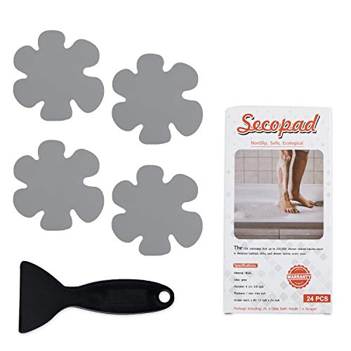(Gray) - Bathtub Stickers Non-Slip, Safety Shower Treads Adhesive Appliques with Premium Scrape (Grey)
