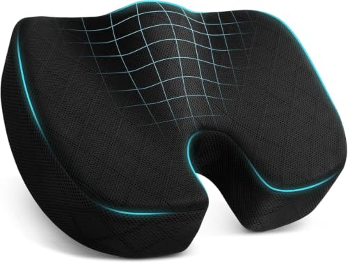 Image of Rylan Cotton Orthopedic Coccyx Cushion for Tailbone Pain Car SeatCushions for Chair Tailbone Pillow for Sitting SeatCushion for Car Driving Seat Sitting Pillow Coccyx Seat Cushion for Chair (Black)'