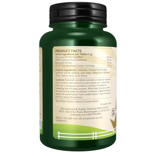 Image of Now Pets, UC-II Advanced Joint Mobility for Dogs and Cats, Veterinarian formulated, Help Maintain Cartilage and Connective Tissue*, Tablets (60 Grams), 60 Chewables (Pack of 12)
