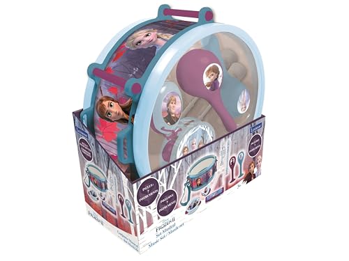 Lexibook Disney Frozen La Reine des Neiges 2 Elsa Anna Jouet Musical, Set de 7 Instruments de Musique (Tambour, Maracas, Castagnette, Harmonica, Flûte,...