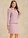 Allegra K Women 2 Piece Skirt Set Suit Business Blazer and Pencil Skirt Office Work Interview Church Outfits X-Small Grey Pink