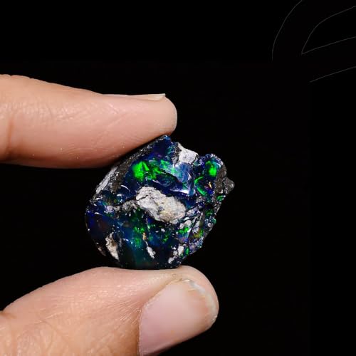 Natural 7.8 Cts AAA Raw Ethiopian Black Opal Rough Gemstones Multi Fire Welo Opal Stones for Tumbling & Jewelry Making Supplies Healing Crystals Gems Rocks Loose Gemstones by Jaguar Gems - Used condition - Image 6