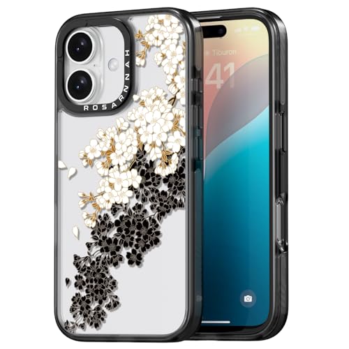 Rosarnnah for iPhone 16 Case Aesthetic Black, Plum Blossom by Rosarnnah - Used condition - US$7.88
