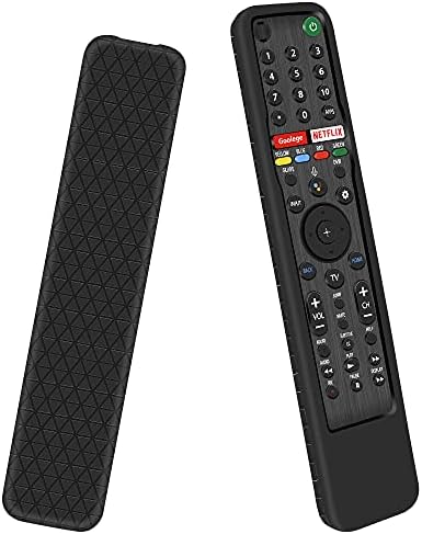 Cover for Sony Remote Control RMF-TX600E RMF-TX600U RMF-TX611 RMF-TX621U RMF-TX500E RMF-TX500U Smart Voice Remote Case Protective Silicone Sleeve Skin Holder Battery Back Protector Replacement-Black