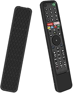 Cover for Sony Remote Control RMF-TX600E RMF-TX600U RMF-TX611 RMF-TX621U RMF-TX500E RMF-TX500U Smart Voice Remote Case Protective Silicone Sleeve Skin Holder Battery Back Protector Replacement-Black