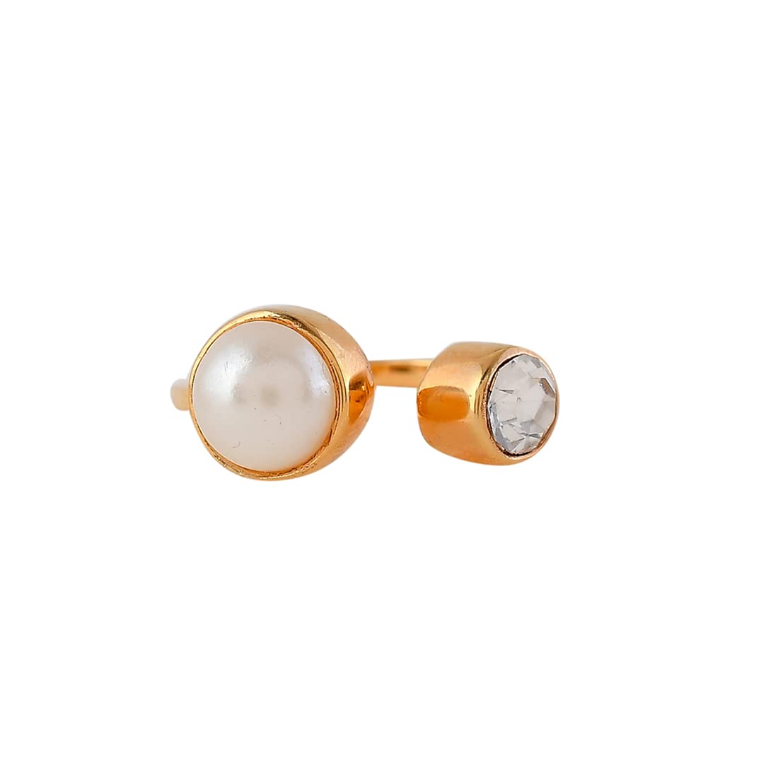 VOYLLA Mothers Day Open Half Pearl Cz Studded Ring (B0C4PKGD72) Amazon Price History, Amazon Price Tracker