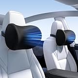 ICHOWHO Car Neck Pillow 2Pack - Memory Foam Car Headrest Pillow Washable Breathable Head Rests for Driver Passenger, Black Neck Support Fatigue Relief Cushion for Car
