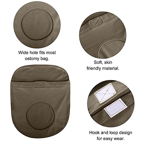 3Pcs Ostomy Pouch Cover Set Stretchy And Lightweight Bag For Colostomy, Ileostomy, Urostomy - Small Size With Round Opening (Brown) #TOP2