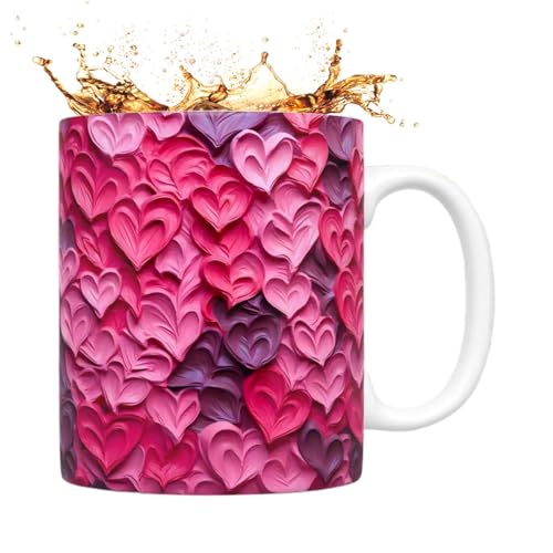mivceklw Valentines Mug, Heart Mug, Ceramic Valentine Cups, Valentine's Day Mugs, Heart Shaped Mugs, Valentines For Him, 350ml Valentine Mug, Ceramic Holiday Mugs, Home Decorations Mugs, Christmas
