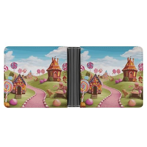 Candy Land Mens Wallet Slim Credit Card Holder Bifold Money Clip Portable Coin Purse Gifts for Men