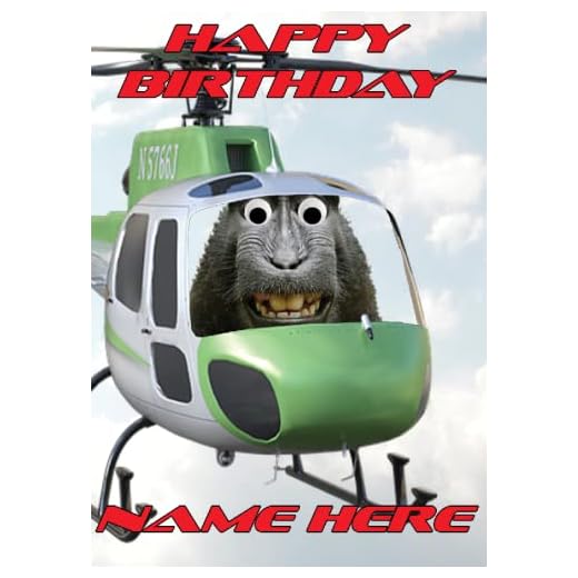 Aac 101 Ape Monkey Helicopter REAL Googly Eye - Tarjeta de felicitación de cumpleaños, tamaño A5, se puede crear para cualquier evento a5 por regalos para todos los 2016