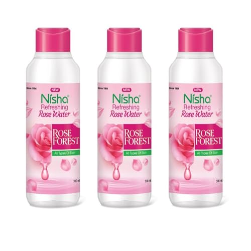 Image of Nisha Refreshing Rose Water For Face 300ml | Gulab Jal For Face | Skin Toner For Glowing and Hydrating Skin | Pore Tightening | Balances pH | Makeup Remover| All Skin Types | Face Toner For Women & Men