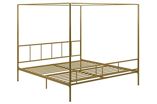 Novogratz 4195249N Marion Canopy Bed, King, Gold #TOP13
