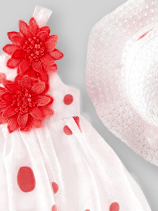 Image of Bold N Elegant Girls Cotton Sleeveless Floral Print Summer Frock Dress with Sun Hat for Preschool Girls