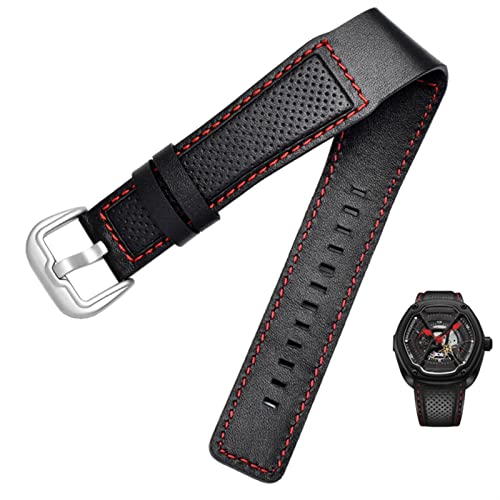 Bracelet montre noir 24 mm en cuir pour Dietrich OT-3 idéal au quotidien