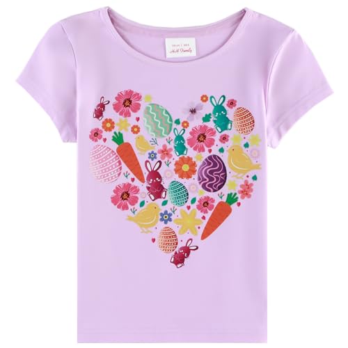 Image of Easter Shirts for Girls Kids Easter Gift Bunny T-Shirt Clothing 3-12 Years