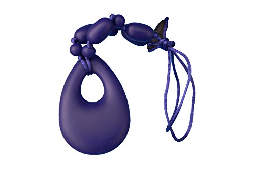 MyBoo Autism/Sensory/Teething Chewable Oval Bead and Droplet Pendant Necklace - Purple