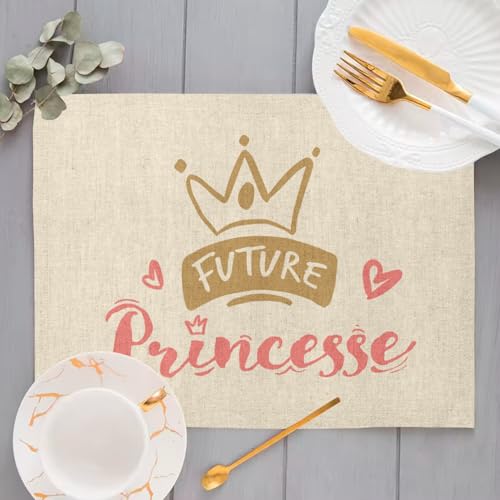 Sets de table en lin enfant princesse conte lot de 4 grand format - 4