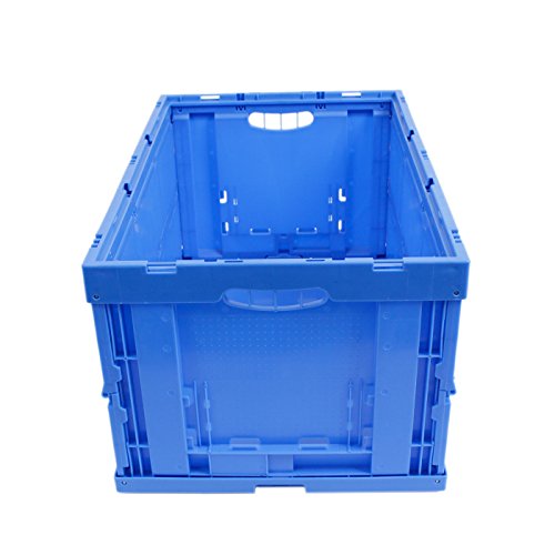 Foto von KLAPPBOX 61 Liter, stabile Klappbox Made in Germany, 60x40x32cm, Kunststoff Transportkiste, Plastikbox, Transportbox, max. 60kg, Blau