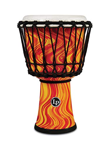 Latin Percussion World Collection Circle Djembe, Orange Marble, 7-inch (LP1607OM)