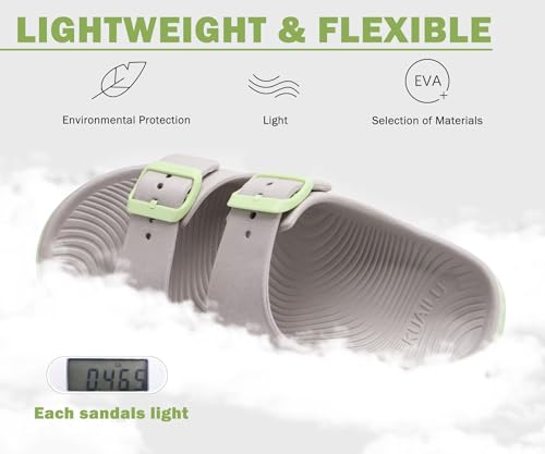 Image of KuaiLu Womens Recovery Sandals With Comfortable Plantar Fasciitis Arch Support, Orthotic Adjustable Thick Cushion Sport Slides Reduces Stress on Feet, Joints & Back Post-Exercise