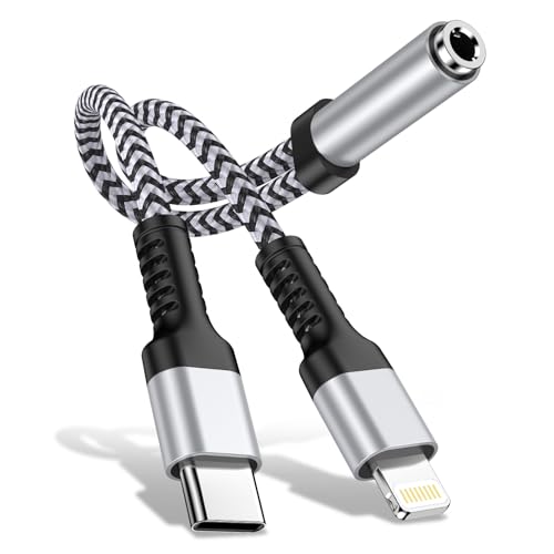 Haoano 2in1 Type-C/Lightning イヤホン 変換アダプタ Hi-Fi音質 iPhone イヤホンジャック 3.5mm 二股ケーブル USB-C ヘッド変換アダプター 音楽再生 高耐久ナイロン iPhone 17/16/15/14/1