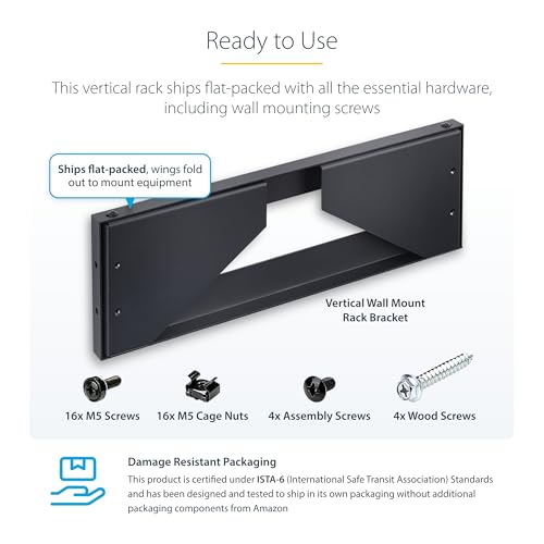 image for StarTech.com 4U Vertical Wall-Mount Bracket for 19inch Rack Mountable 