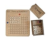 R-CRE@ - Tabla de Multiplicar Montessori | Aprendizaje Divertido y Sensorial | Ideal para Niños Edad Escolar | Juego Educativo de Madera para Potenciar el Cálculo y la Memoria | Método Montessori