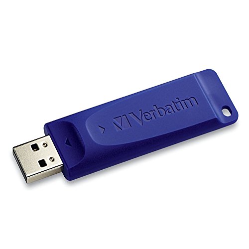 Image of Verbatim 98659 128GB USB 2.0 Flash Drive - Cap-Less & Universally Compatible - Blue