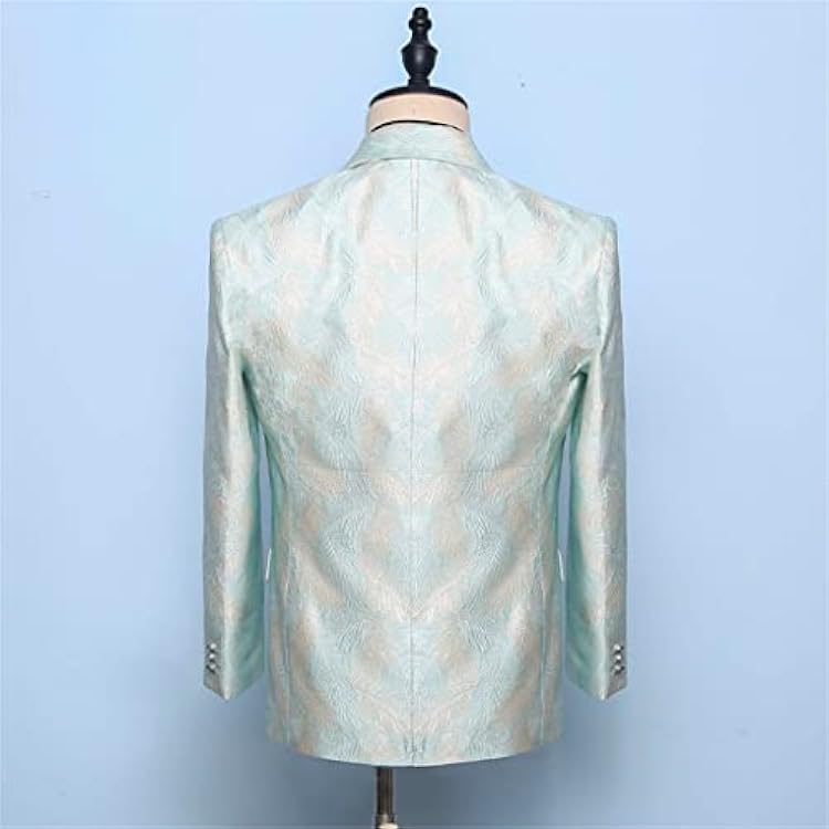 Men's Two-Piece Suit Suit Groom Wedding Dress Best Man Suit Fit Dress Performance Costume(Large)